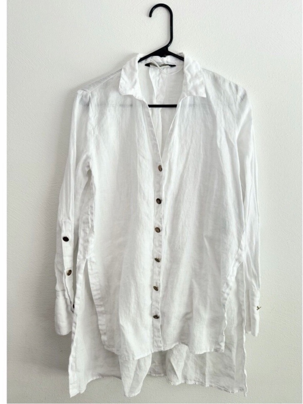 Zara Lightweight Linen Button-Down Shirt